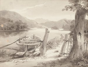 Loď v Bowness (wc na papíře) od John Harden