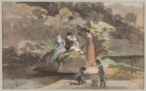 Skupina u vody, 1810 (wc na papíře) od John Harden