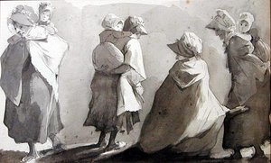 Matky nesoucí své děti (pero a inkoust na papíře) od John Harden