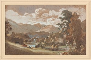 Skelwith, Lake District, Cumbria (wc na papíře) od John Harden