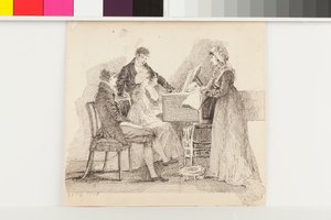 Koncert, 25. září 1805 (pero a inkoust na papíře) od John Harden