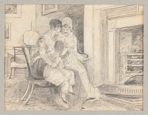 Tři u ohně, s Johnem W ve věku 3, 1812 od John Harden