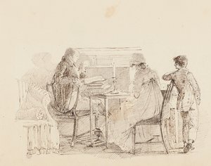 Tři u krbu, 1805 od John Harden