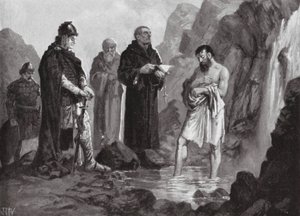 Křest Borise I., 864 (litografie) od John Harris Valda