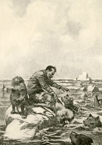 Doktor Grenfell zmítaný na ledové kře od John Harris Valda