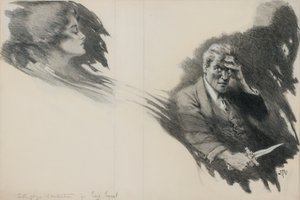 Evil Eyes (tužka a pastelka na papíře) od John Harris Valda
