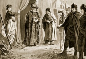 Ivan Shishman III vydá svou sestru sultánovi Muradovi I., 1366 od John Harris Valda
