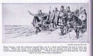 Král Canute zakazuje vstoupit do moře, kolem roku 1950 od John Harris Valda