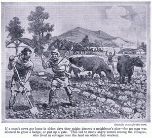Žádný muž nesměl pěstovat živý plot nebo stavět bránu. To vedlo k mnoha hádkám mezi vesničany, kolem roku 1950