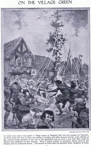 Na návsi. Tanec kolem májky, kolem roku 1950 od John Harris Valda