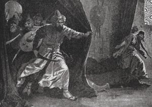 Vzpoura královské gardy v Damašku (litografie) od John Harris Valda