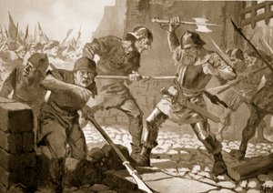 Smrt curyšského purkmistra Stussiho v bitvě, 1443 od John Harris Valda