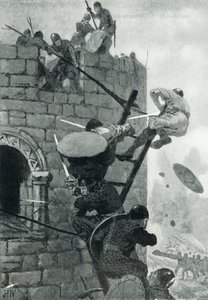 Obléhání hradu Carmarthen od John Harris Valda