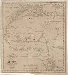 Mapa části Afriky - nakreslená podle nejnovějších autorit jako ilustrace k vyprávění kapitána Jamese Rileyho LOC 2009583840. od John Hartshorne