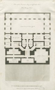 Stafford - Plán suterénu Příběh Shire Hall: rytina, nd [1794-1798] (tisk) od John Harvey