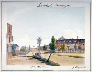 Pohled na Kennington, Lambeth, Londýn, 1825 od John Hassell