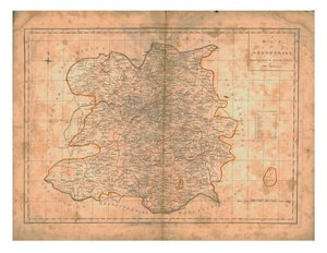 Mapa Shropshire, c1788 od John Haywood