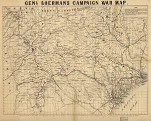 Válečná mapa kampaně generála Shermana. LOC 99447285