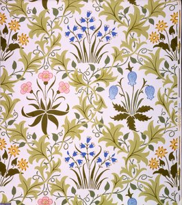 Celandine Wallpaper Design, konec 1896 (barevný dřevořez na papíře)