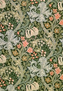 Tapeta Golden Lily, navrhl John Henry Dearle (1860-1932) pro společnost Morris and Company, 1897.