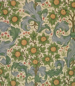 Tapeta Orchard, navržená Johnem Henrym Dearlem (1860-1932) pro Morris and Company, 1899