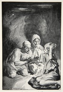 Havelock se překvapeně posadil, z knihy „Hrdinové mýty a legendy britské rasy“ od M.I. Ebbutt, 1910 od John Henry Frederick Bacon
