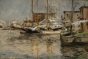 Ústřicové lodě, North River od John Henry Twachtman
