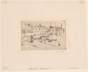 Chatrče a továrny od John Henry Twachtman