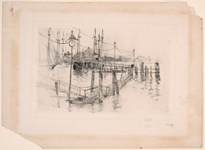 The Old Toll House at Bridgeport (velký talíř) od John Henry Twachtman
