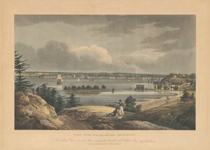 New York z Heights poblíž Brooklynu od John Hill, after William Guy Wall