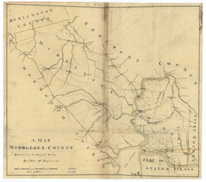 Mapa, Middlesex County. LOC gm72003603 od John Hills