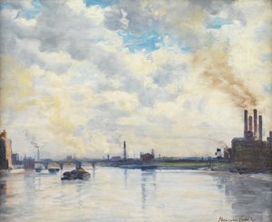 Chelsea Reach (olej na desce) od John Hodgson Lobley