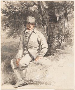 Mladý chlapec sedící pod stromem od John Hoppner