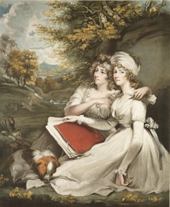 The Daughters of Sir Thomas Frankland, Bart., vyryl a vydal William Ward (1766-1826), 1797 (mezzotinta) od John Hoppner