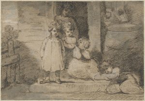 Čtyři děti a starší dívka od John Hoppner