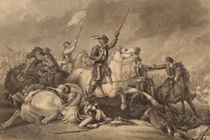„Cromwell v bitvě u Marston Moor“, 1886 od John J Crew