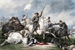 „Cromwell v bitvě u Marston Moor“, 1886 od John J Crew