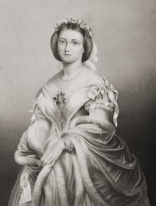 H.R.H. Princezna Victoria Adelaide Maria Louisa (1840-1901) Královská princezna Anglie, vyryl D.J. Libra z fotografie, z „Kresliště významných osobností, svazek 2“, publikované v Lo