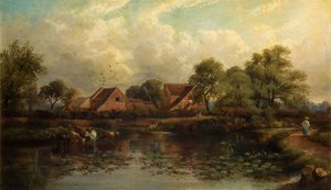 Farma ve Wood Lane, Handsworth, 1850-1908. od John Joseph Hughes