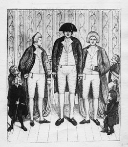 Tři obři se skupinou diváků, 1784 od John Kay