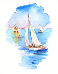 Plachetnice, 2017, (akvarel)