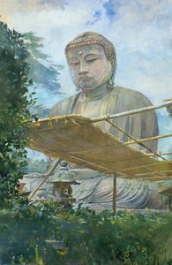 Velká socha Amidy Buddhy v Kamakura, známá jako Daibutsu..., 1887.