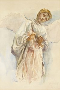 Adoring Angel - Studie pro nástěnnou malbu Nanebevstoupení, 1887
