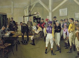 Místnost na vážení, Hurst Park od John Lavery