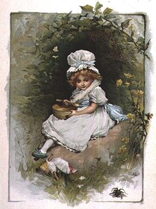 Slečna Muffet, z ilustrované knížky říkanek pro děti od John Lawson