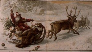 Santa Claus řídí své saně sněhem, od "Jack Frost"