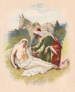 Dobrý Samaritán (barevná litografie) od John Lawson