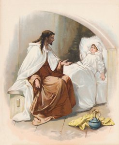 Vzkříšení Jairovy dcery (barevná litografie) od John Lawson