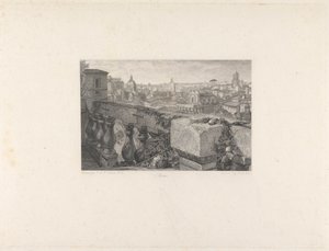 Řím, ze zahrad Farnese od John Le Keux