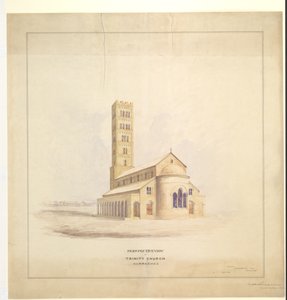 Trinity Church, Kurrachee (Karachi), září 1856 (akvarel na papíře) od John Le Mesurier